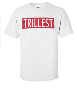 White Pimp C Trillest T-shirt with the word trillest in the red block
