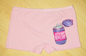 Pink Fu*ck Boy Repellent Boy Short Panties by UGQ for AllThingsTrill.com