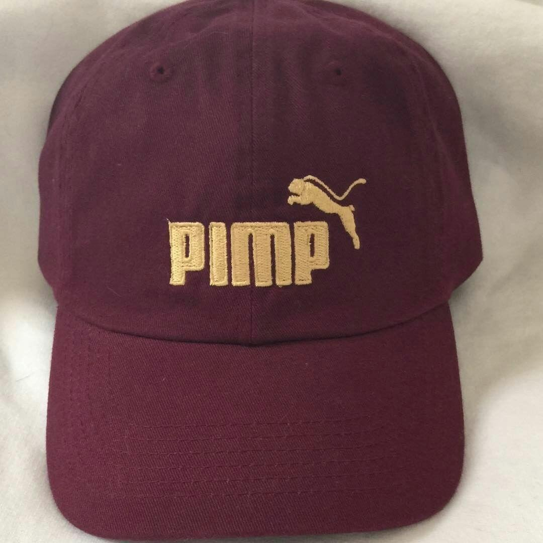Maroon and Gold stitched Pimp C dad hat